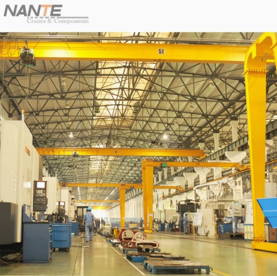 5 Ton Single Girder Semi Gantry Crane with Low Headroom Hoist
