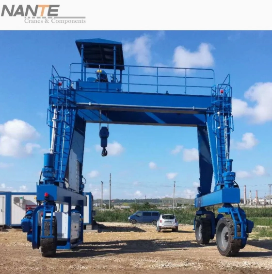 Mobile Container Lift Mobile Rubber Type Gantry Crane with Double Beams