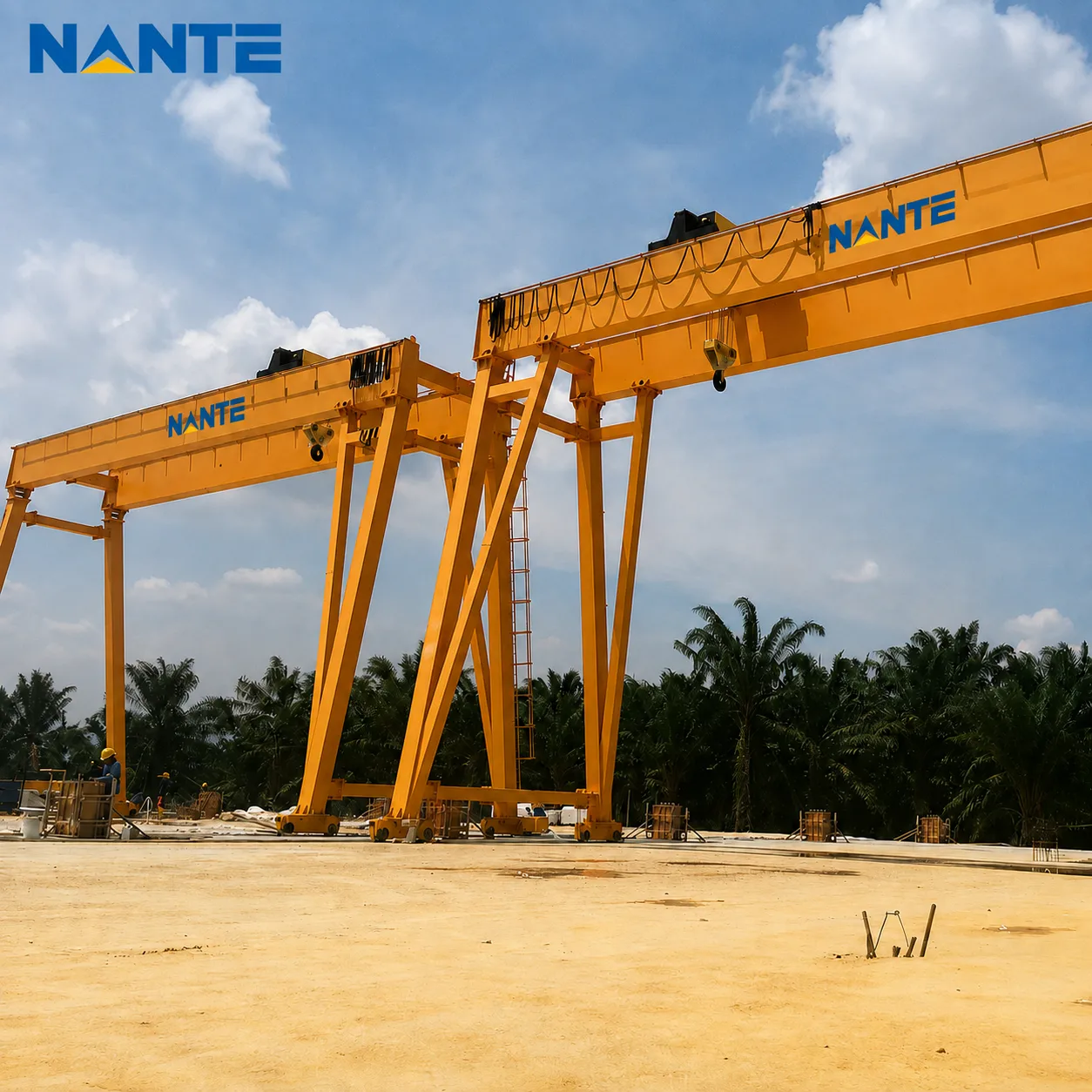 Double girder gantry crane for heavy-duty material handling