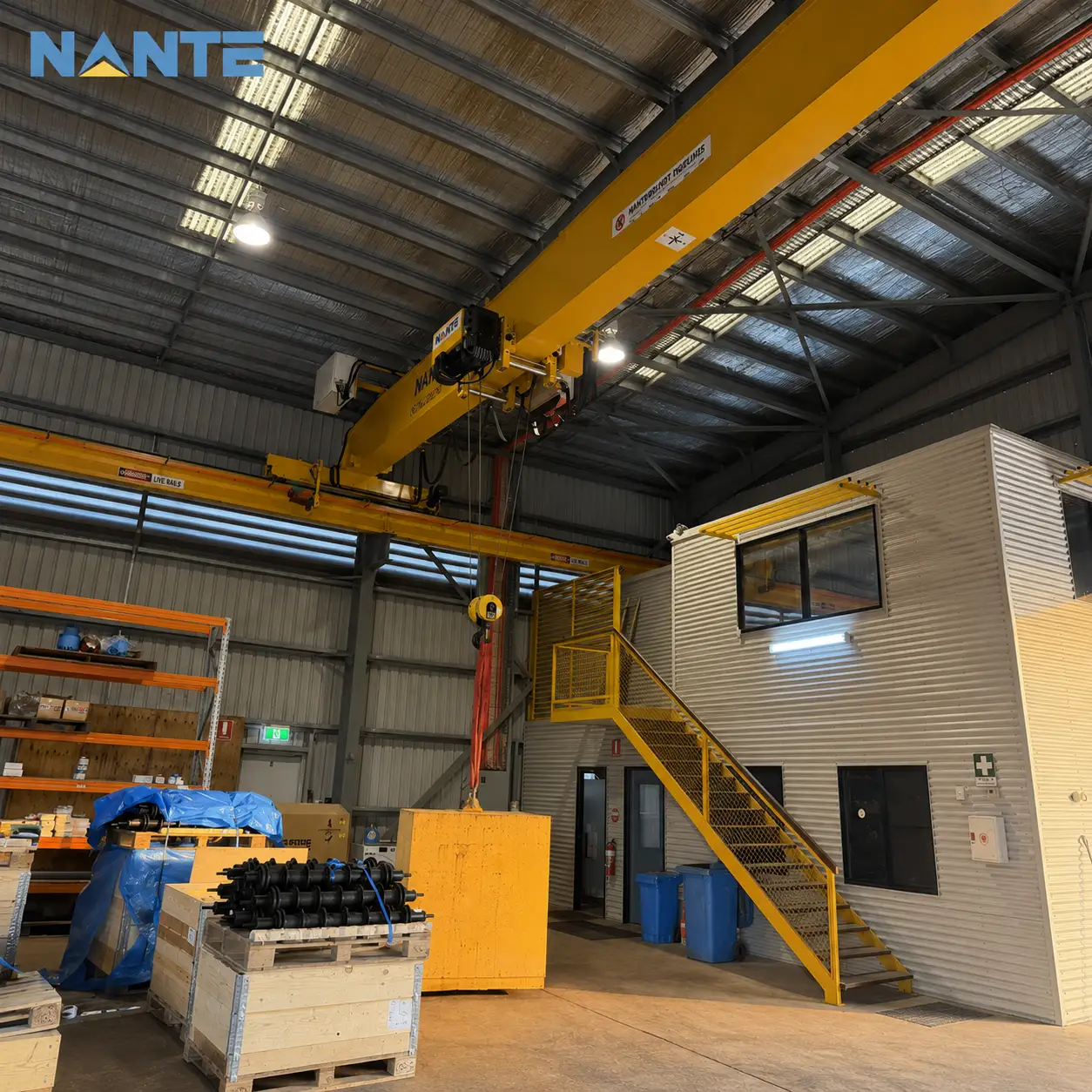 Overhead crane bridge girder and trolley system for industrial lifting applications