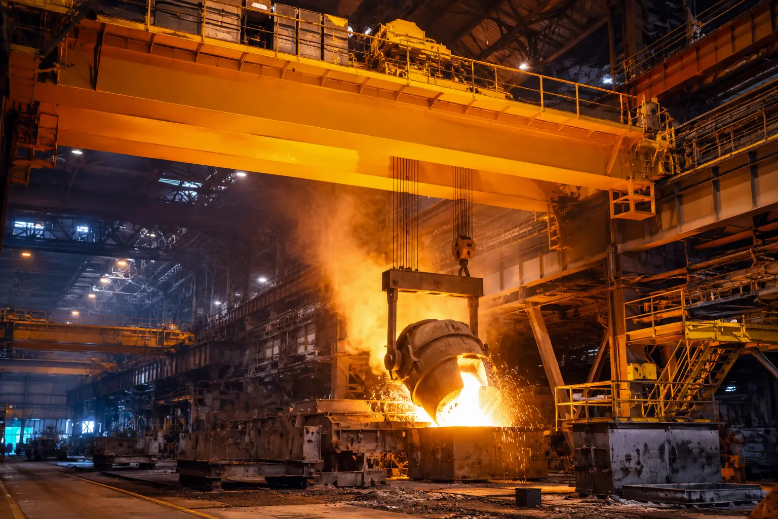 high-temperature-overhead-crane-steel-mill