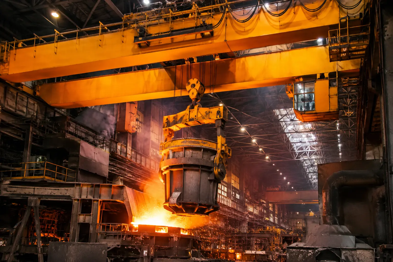 molten-metal-ladle-crane-steel-mill