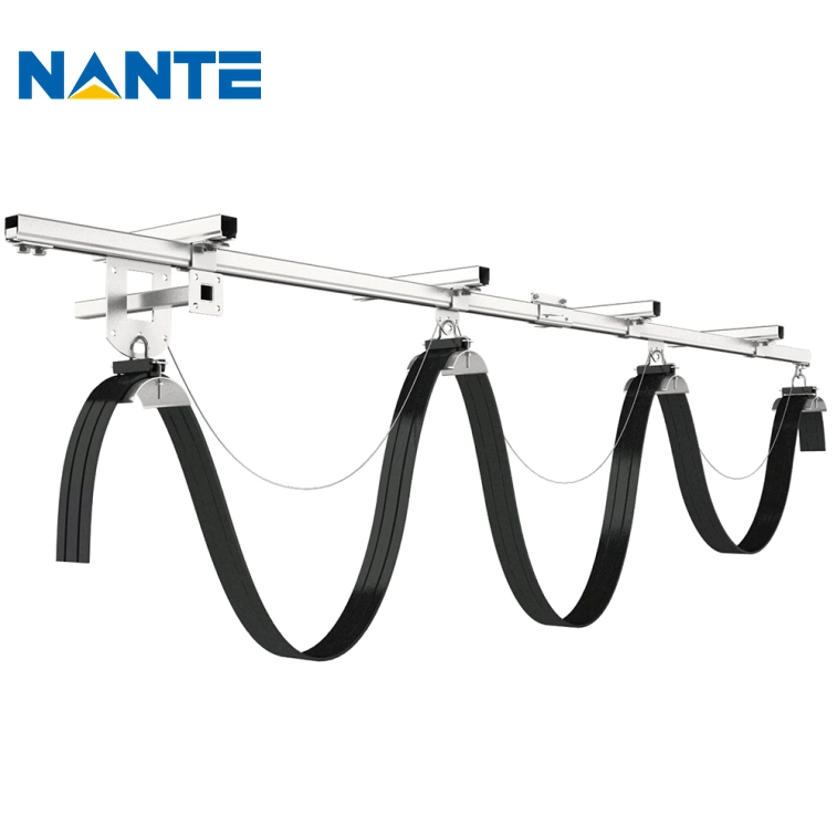 C-track festoon system supporting crane cables along a travel path