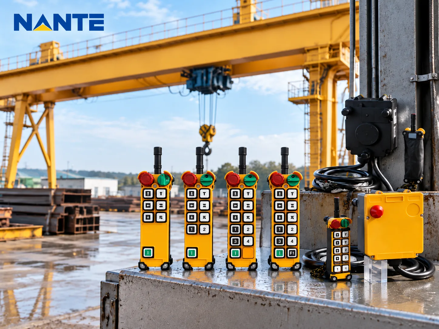 Waterproof radio remote control for crane operation