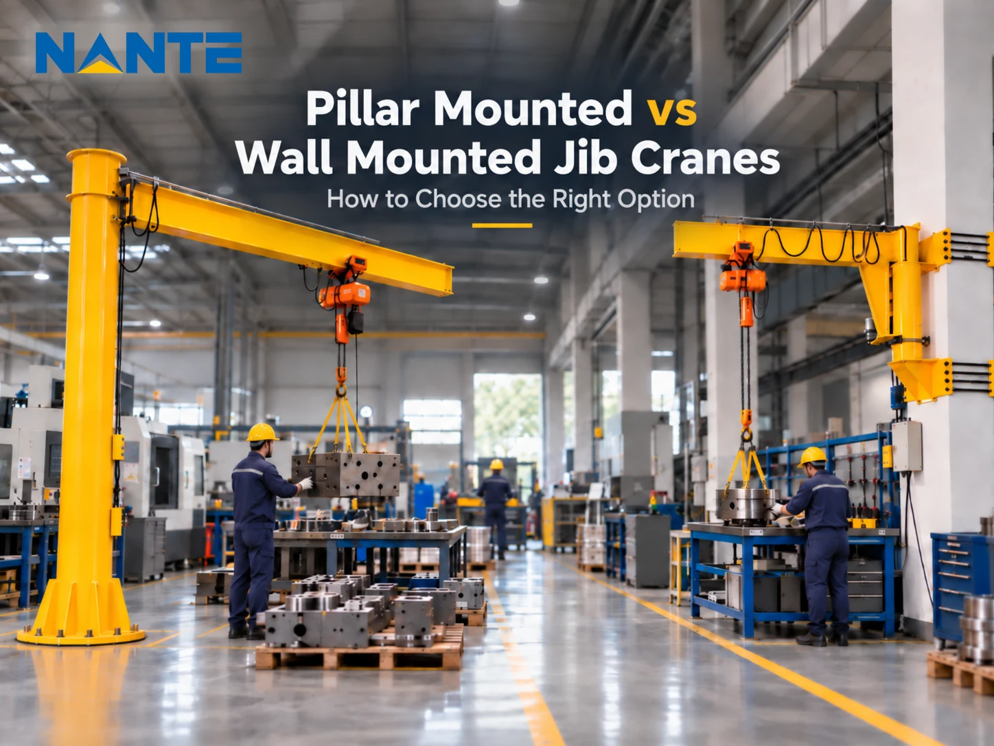 Pillar mounted vs wall mounted jib crane installation comparison